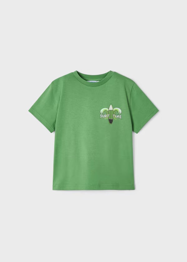 Mayoral Drenge Green Cotton Surf T-Shirt